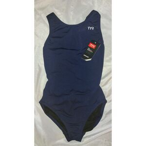 NWT TYR Durafast One Solid Maxfit Swimsuit Size S UPF 50+ Athletic Swim Team